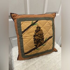 PatchMagic Holiday Quilted Throw Pillow Made in India 16x16”